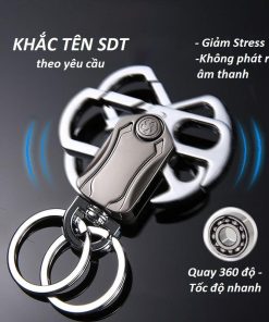 móc khoá khẮc tÊn+sĐt xoay đa năng 5in1 móc chìa khóa xoay spinner thép ko gỉ lalunavn a79
