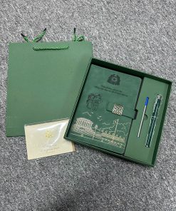 quà tặng sổ tay bút ký miỄn phÍ khẮc tÊn ghi chép da pu+ túi hộp sang trọng 200 trang b202